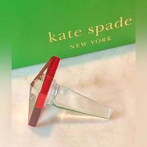 KATE SPADE NEW YORK CRYSTAL BOTTLE STOPPER JULES POINT ORANGE RED NEW LENOX